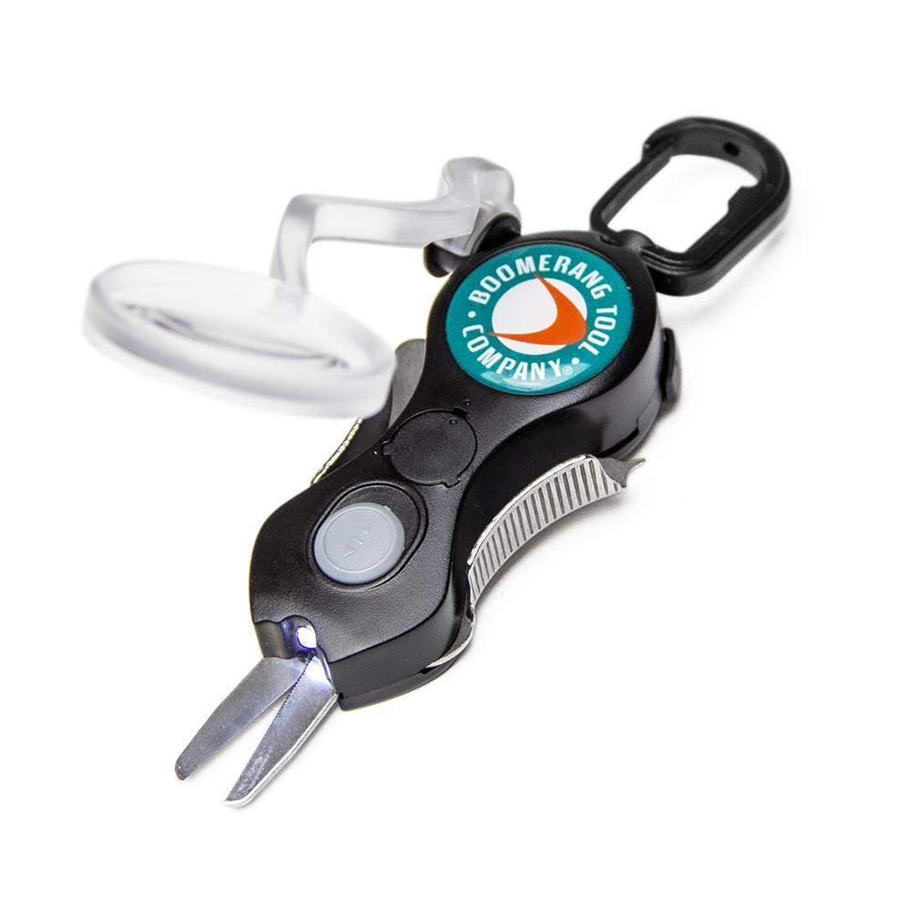 Boomerang Tool Company Long SNIP Cheater Fly Fishing Line Cutter with U/V  Led Light, Magnifying Glass, and Stainless Steel Blades